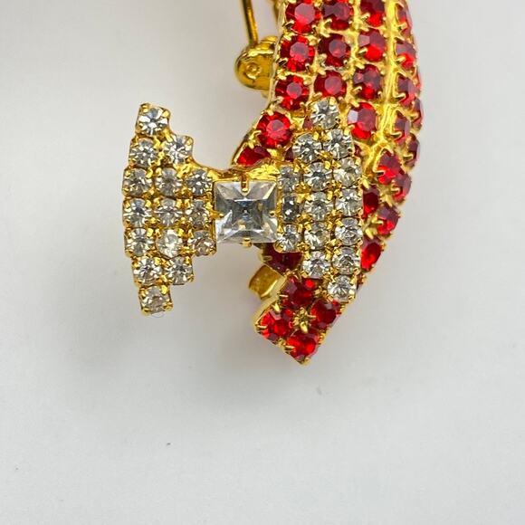 Vintage DOROTHY BAUER Brooch Red Pumps Shoe Swarovski Crystals - Picture 5 of 12